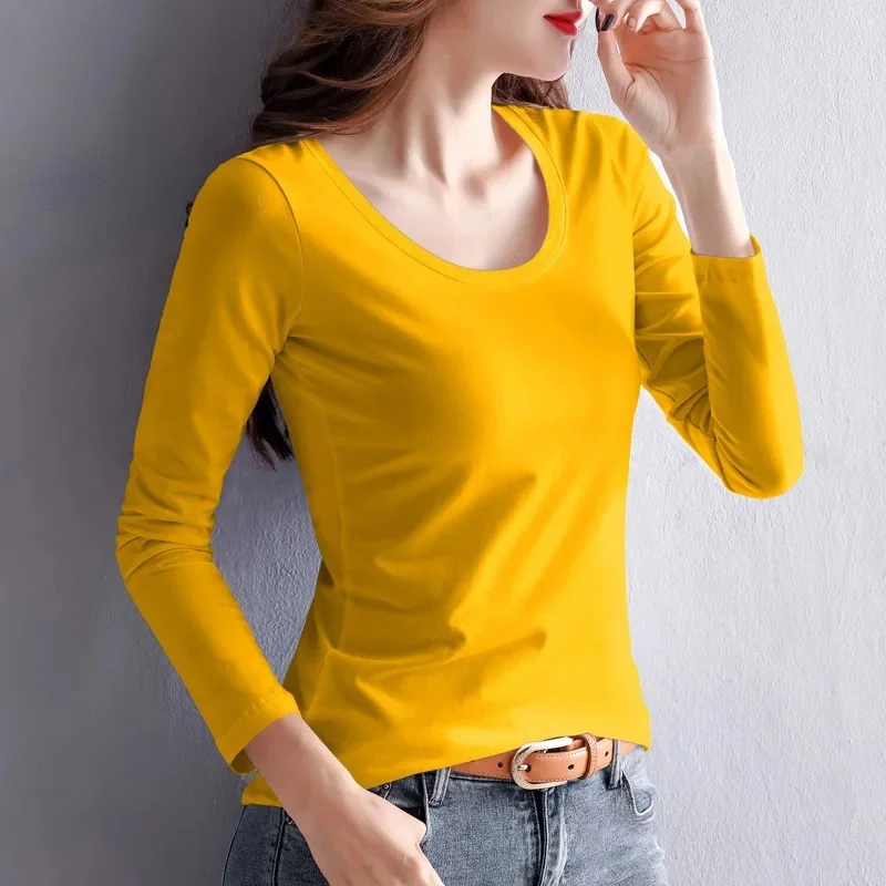 Yellow round neck long sleeve