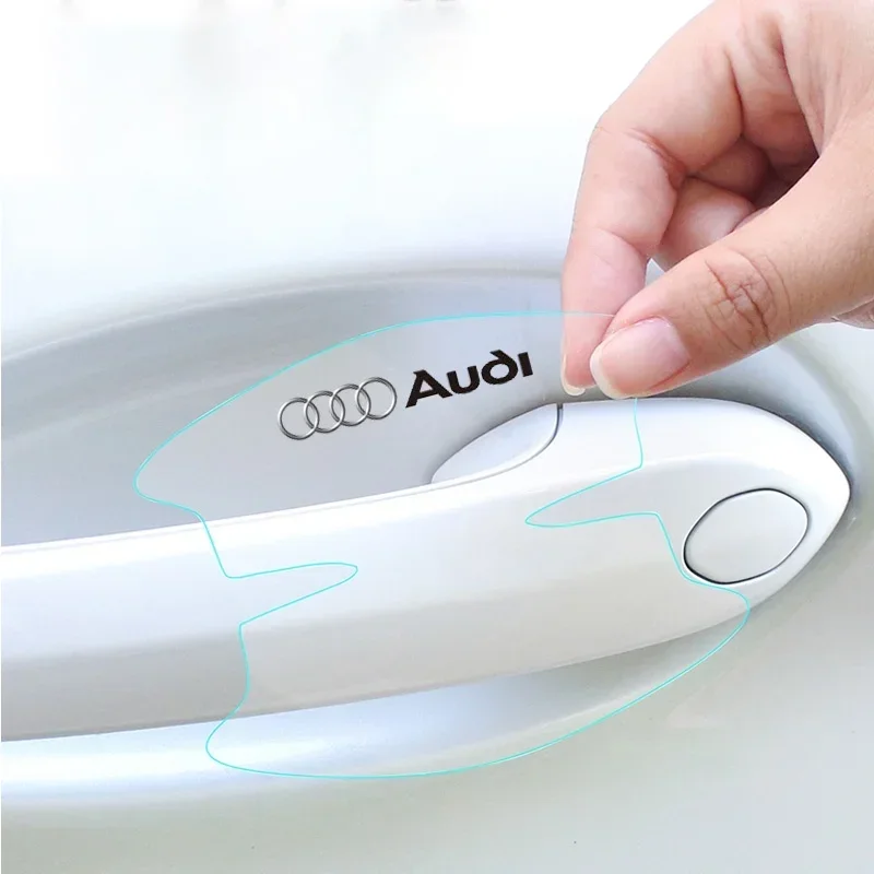 8-Piece Transparent Car Door Handle Protective Film Set