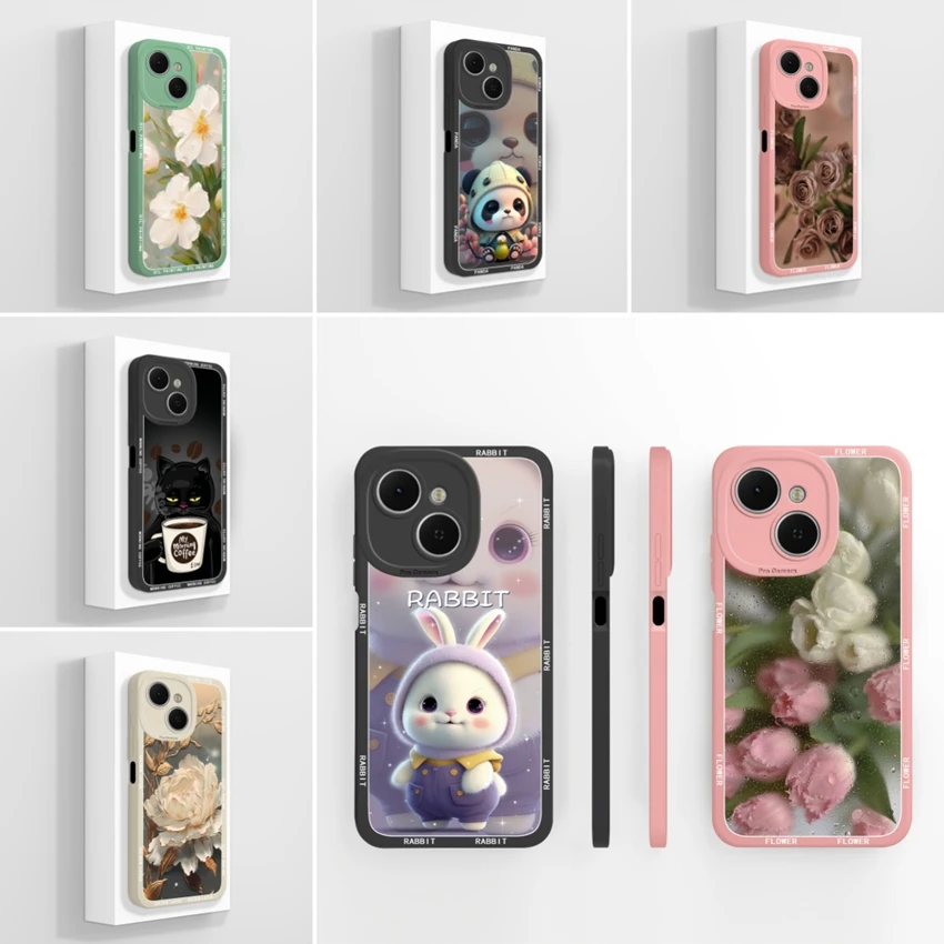 Cute Rabbit Shockproof Silicone Phone Case - Tecno Spark 40C
