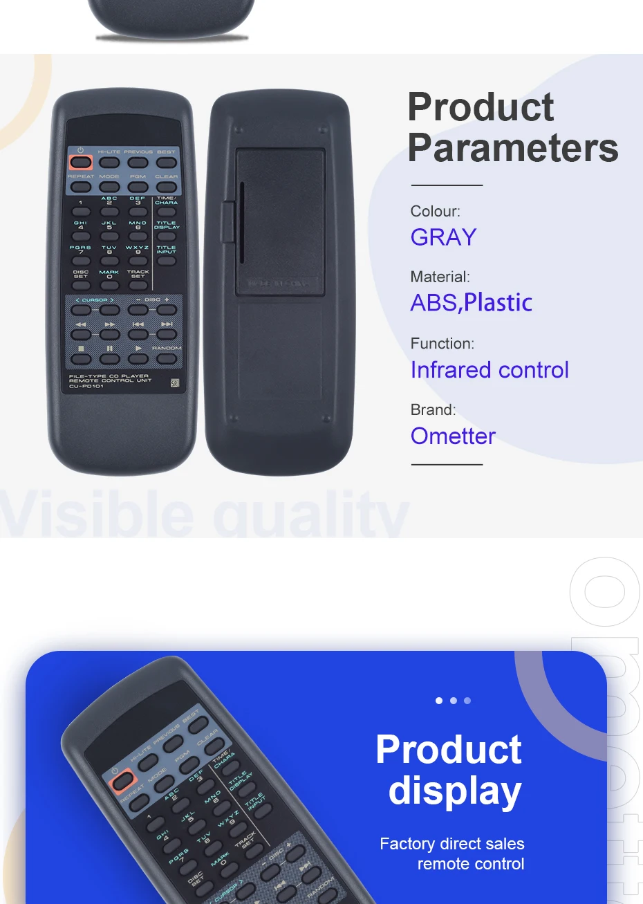 Suitable for Pioneer Controller DVD Remote Control CU-PD101