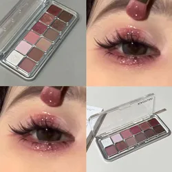 Elegant Rose Wine Glitter Eyeshadow Palette - 12 - Color Soft Matte and Shimmer Collection (Wine red brown)