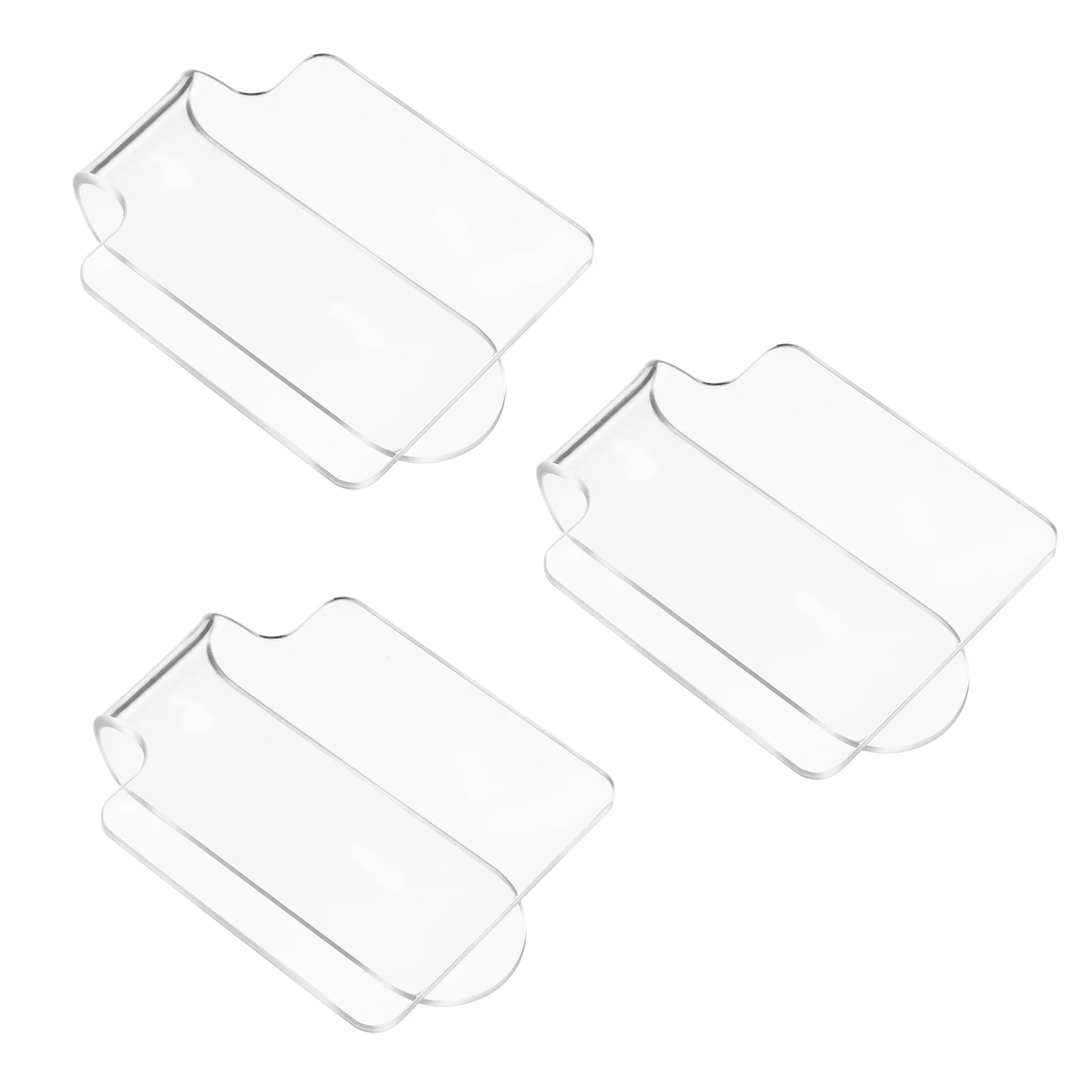 3pcs MinkissyAcrylic Makeup Mixing Tray Clear Hand-held for Cosmetics Nail