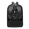 Avant Garde Men Backpack Leather Bagpack Student 3D Embossed Spatial Wolf Sword Skull Travel Shoulders Laptop School Bag Restore 5