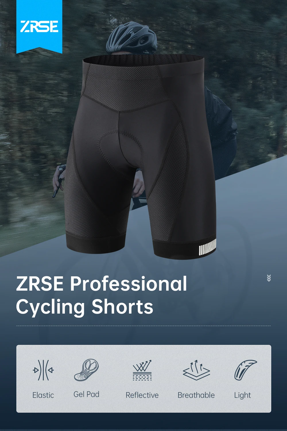 ZRSE Männer Radfahren Shorts 7-Stunden Atmungsaktive Fahrrad Kleidung Mountainbike Downhill Strumpfhosen Kleidung Gel Gepolsterte Frauen Männlich Enduro – Detail 1