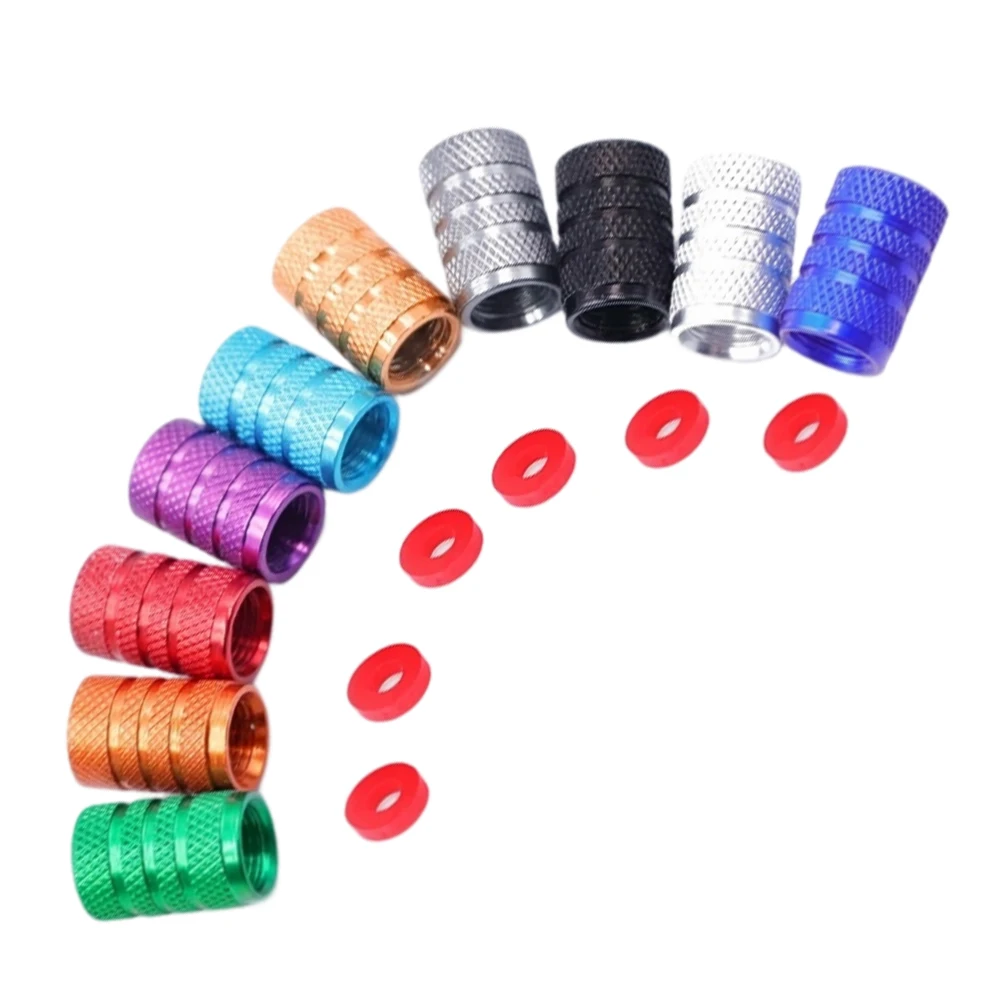 원통형 알루미늄 자동차 타이어 밸브 스템 캡 자전거 오토바이 알로이 밸브 먼지 커버 그물망 표면 휠 림 플러그 캡