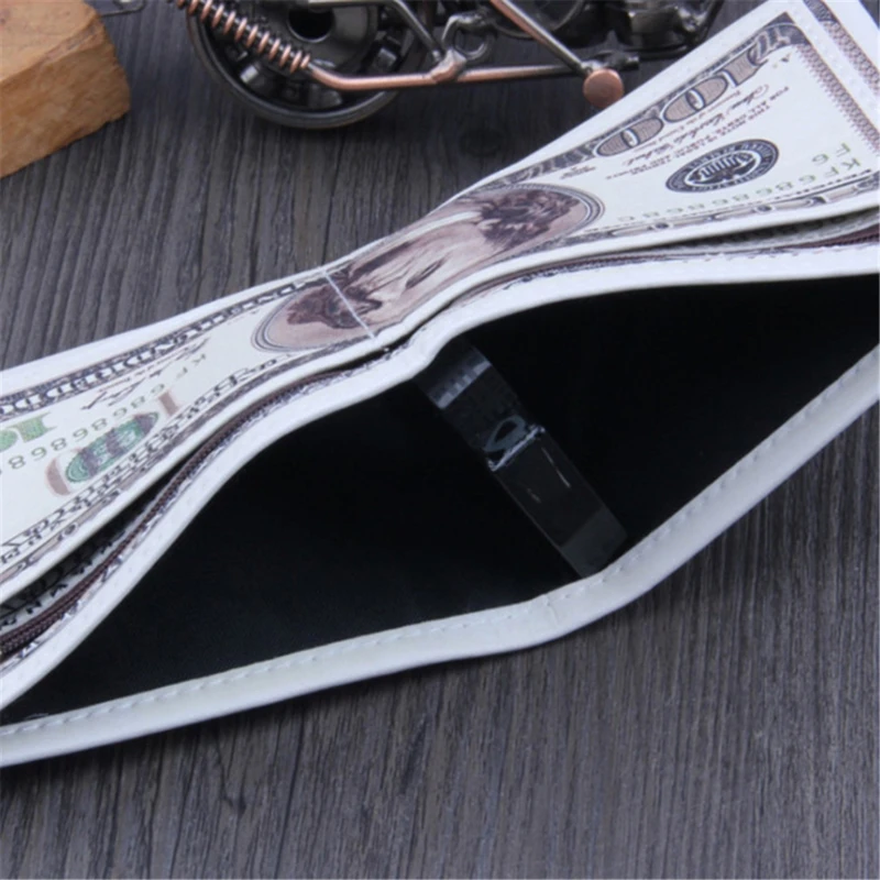 Men Money Canvas Wallets Credit ID Card Holder Bags Purses Currency Notes Pattern Insert Picture Cash Coin Dollars Euro Wallet - 4