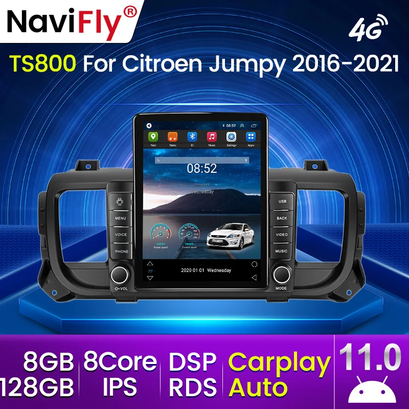 8G+128G Android 11 Car Radio GPS Audio Multimedia Player For Citroen Jumpy  3 SpaceTourer 2016 - 2021 Tesla Style Carplay Auto BT - AliExpress