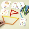 Wooden DIY Ice Cream Stick Puzzle Children's Rainbow Stick Thinking Puzzle Challenge Table Games Kids Montessori Educational Toy 3