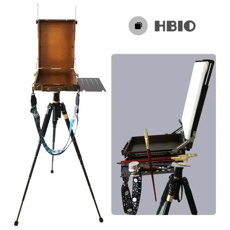 Painting Box Outdoor Sketching Portable Travel Oil Painting Easels for Women with Tripod