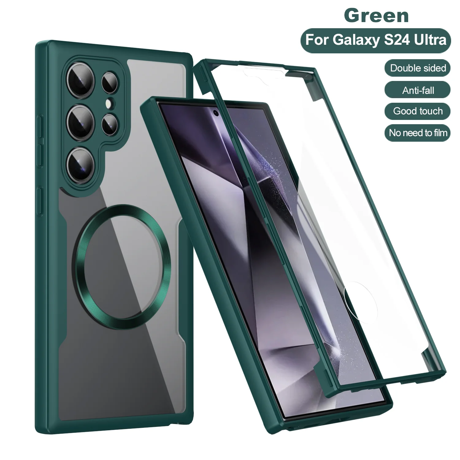 Magnetic 360 Full Body Clear Protective Case with Magsafe Compatibility