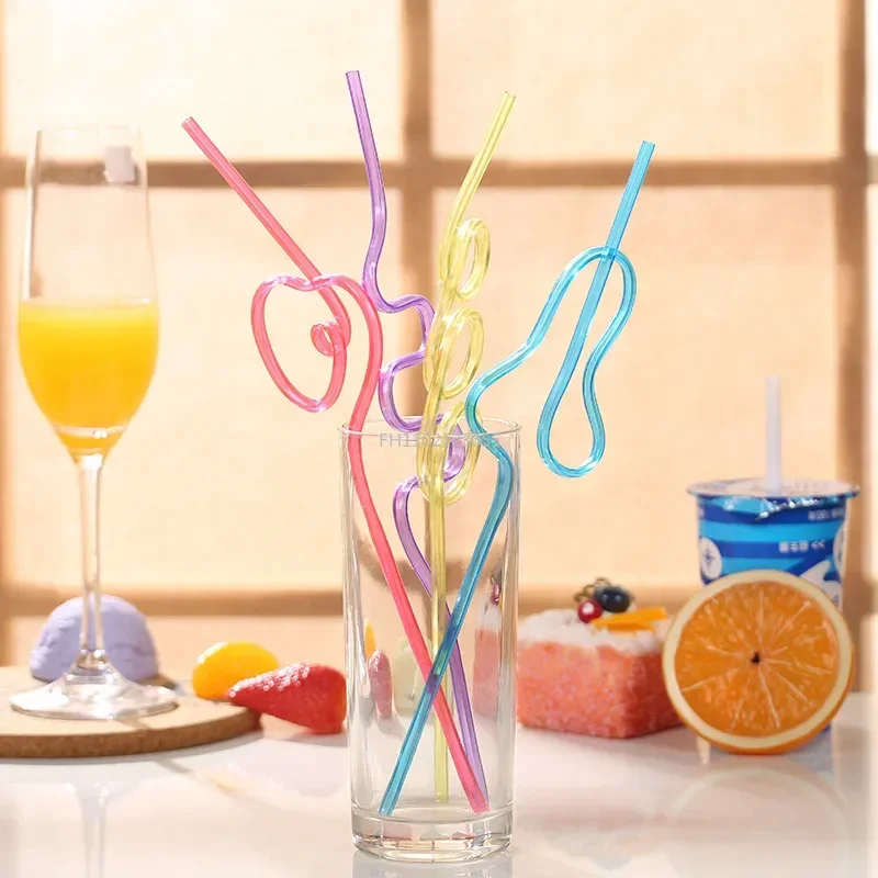 12pcs Crazy Curly Drinking Straws Colorful Unique Flexible Drinking Tube for Kids Birthday Party Bar Decoration Party Supplies