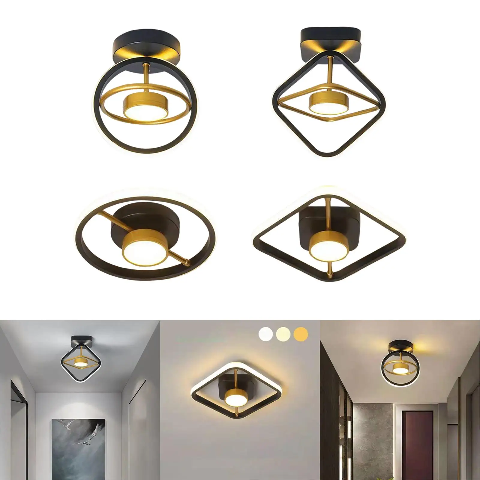 Modern LED Ceiling Light Flush Mount Hanging Lighting Fixture for Bedroom Hallway