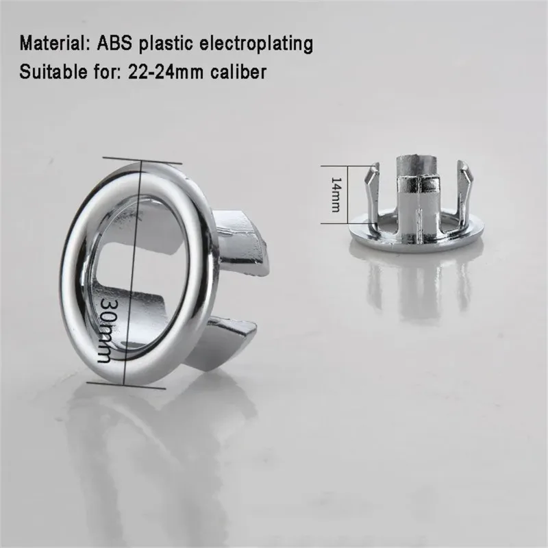 ห้องน้ําอ่างล้างจานฝาครอบอ่างล้างหน้าฝาครอบพลาสติกElectroplated Overflowแหวนอ่างอาบน้ําอุปกรณ์เสริม 22-24 มม.Bouchon lavabo 1