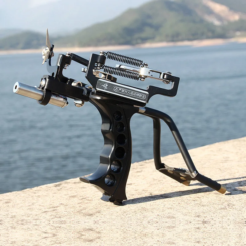 

Hunting Slingshot with Wrist Rest for Shooting Steel Balls Fish Darts High Spring Speed Catapult Outdoor Laser Hunting Arrow