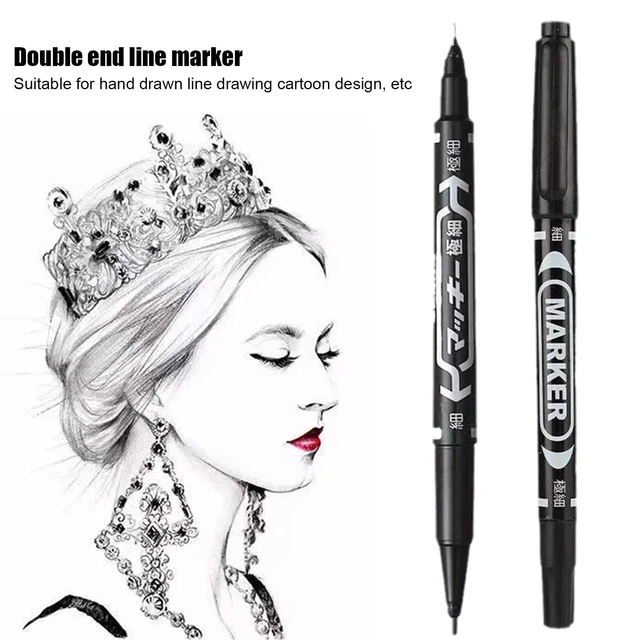 Multi-purpose Thick Black Markers Black Permanent Markers Works on Plastic  Wood Stone Metal Glass for Doodling Marking - AliExpress