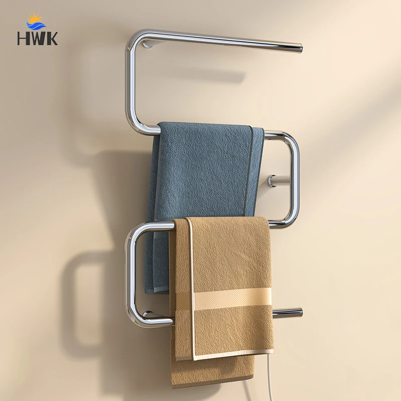 Bathroom Accessories Stainless Steels Electric Heated Towel Rail Thermostatic Electric Bath Towel Rack Fast Drying Towel Warmer