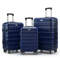 Ensemble de bagages 3 pièces en ABS rigide, grande capacité, valise de voyage avec roulettes pivotantes, serrure à combinaison portable, bagage à roulettes 4