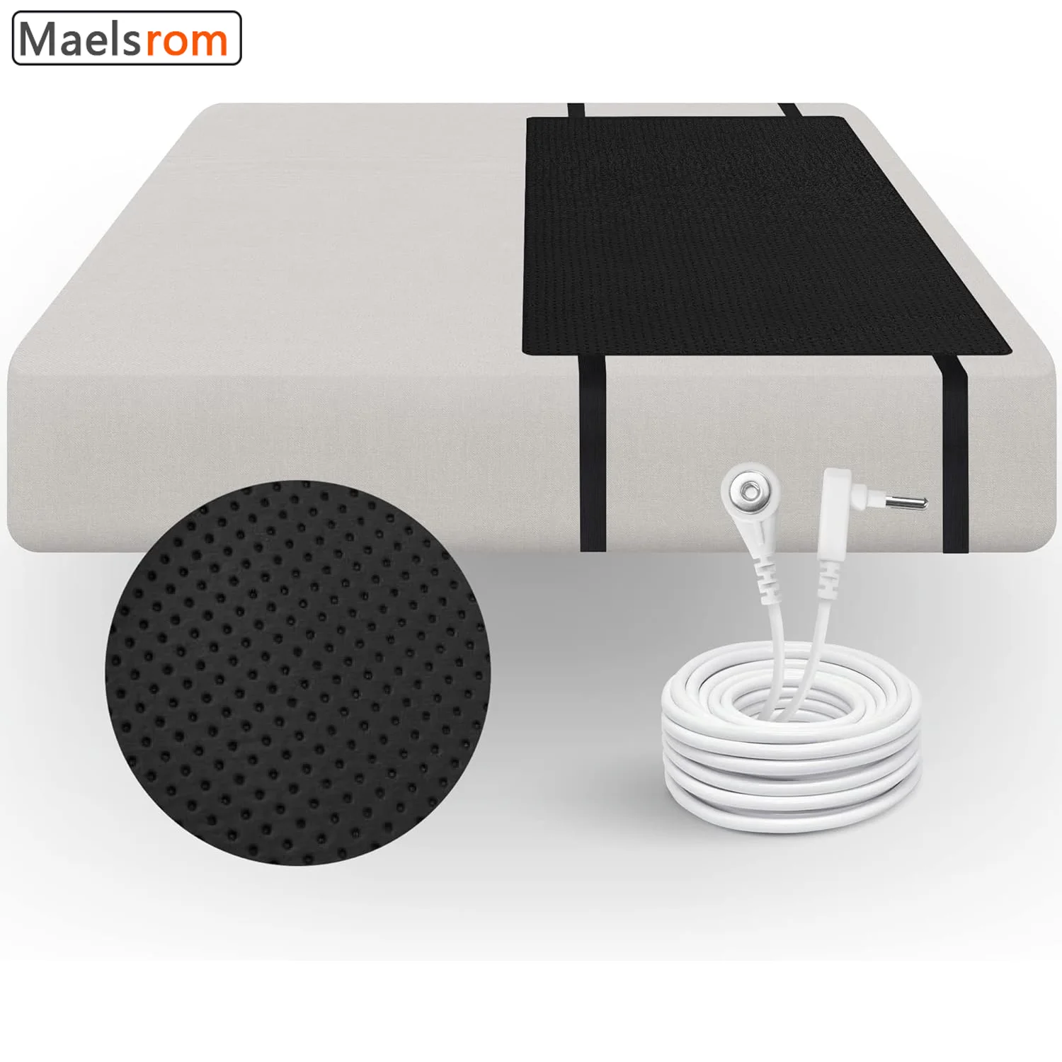 Mat for Your Bed Grounding pad Mattress Cover for Grounding While Sleeping Conductive Carbon Coated Vegan Leather Grounding Mat for xiaomi 12 lite crocodile texture phone shockproof case genuine cowhide leather coated pc tpu hybrid well protected cover coffee