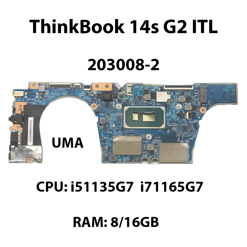 Материнская плата для ноутбука ThinkBook 14s G2 ITL 203008-2 с ЦПУ: i5-1135G7 i7-1165G 7 ОЗУ: 8 ГБ/16 ГБ 5B21B07627 5B21B07629 5B21B07625