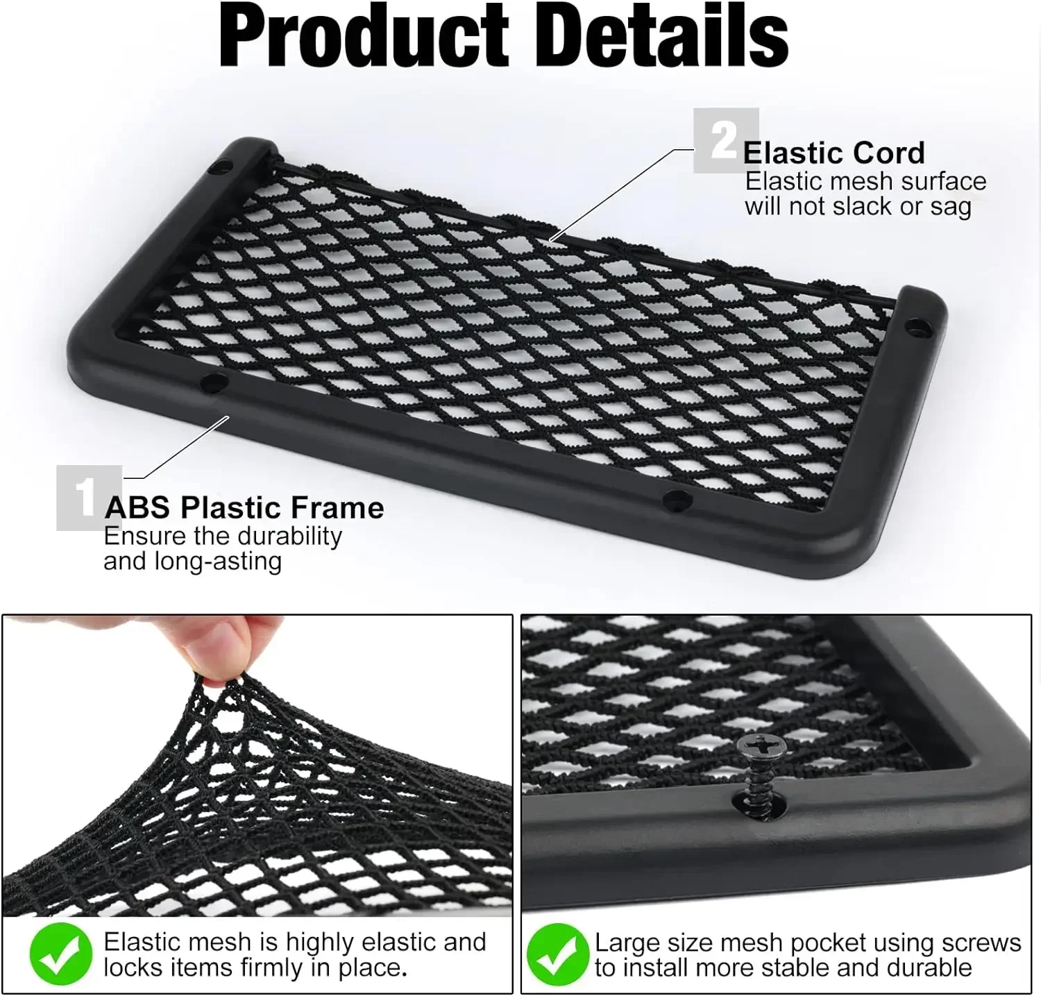 Car Storage Net Bag Phone Holder Mesh Net Pocket Organizer