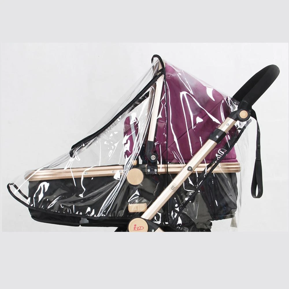 Baby Transparent Waterproof Stroller Rain Cover Wind Dust Shield Zipper Open For Baby Pushchairs Strollers Raincoat Accessories baby trend double stroller accessories	