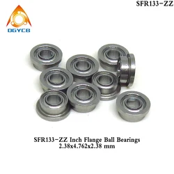 Set of 5 Stainless Steel Flange Bearings - Precision 2.38x4.76 mm - SFR168 - ZZ EE