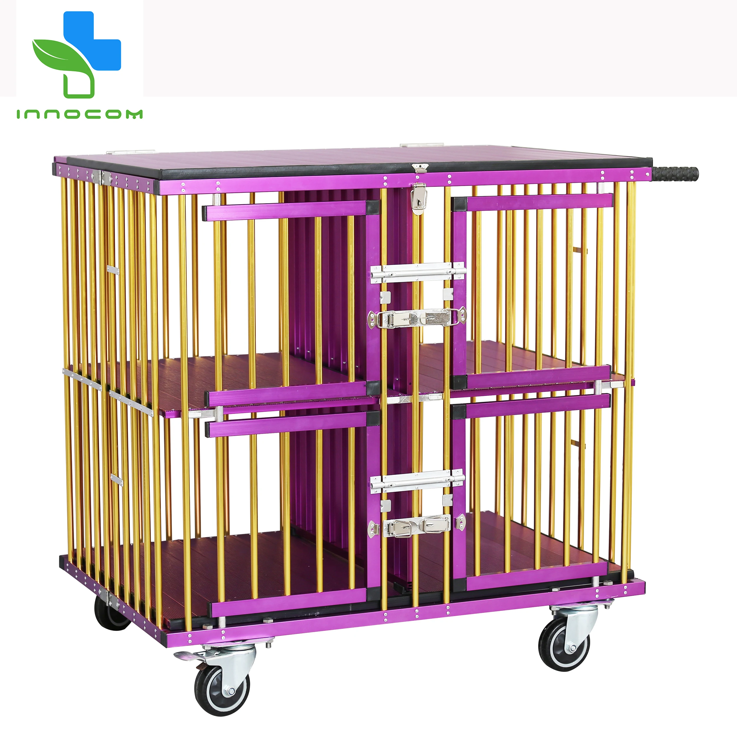 

Salons Foldable Pet Trolley Aluminum Light-weighted Dog Cage Trolley Pet Show Trolley/Folding Pet Cage/Pet Stroller/coop