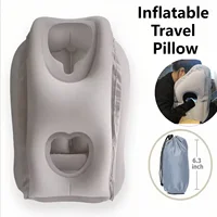 Inflatable Travel Pillow Portable Headrest Sleeping Bag Cushion Chin Neck Support for Outdoor Airplane Train Office and Home Use 1