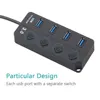 HUB USB 3.0 USB Splitter 2.0 4-in-1 USB Adapter Multi-Port Independent Power Switch Extender 30CM Cable 3