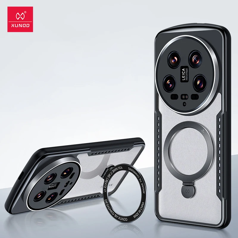 Xundd Per Xiaomi 14 Custodia Ultra Magnetica Airbag Anti-Caduta Shell Arc-Shap Frame Game Cover Con Foro Di Dissipazione Del Calore