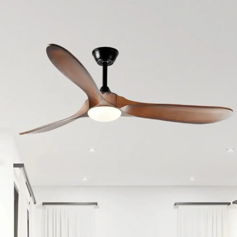 52 60 70 Inch Ceiling Fan Industrial Vintage Wooden Ventilator No Light Remote Control Decorative Blower Wood Retro Large Fans