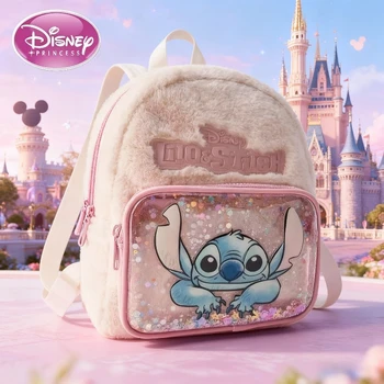 Disney New Cartoon Stitch Plush Children's School Bag Kindergarten Cute Fashion Color Blocking Backpack Mini Backpack 1