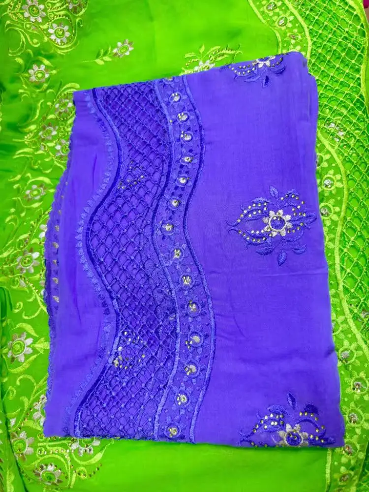 Weicher Luxusschal, hochwertige 100 % Baumwolle, Dubai, afrikanische Frauen, islamischer Schal, Muster, Stickerei, chemischer Spitzenschal, viele Farben – Detail 12