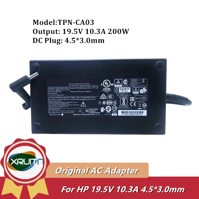 

Genuine For HP Omen ZBook 17 G5 G6 19.5V 10.3A 200W 4.5-3.0mm Blue Tip Charger M31368-013 L00818-850 TPN-CA23 TPN-DA23 TPN-LA21