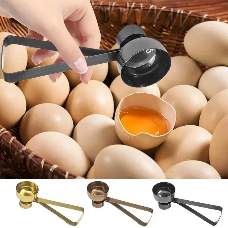 

Egg Cracker Topper Egg Knocker Opener Boiled Egg Topper egg topper cutter shell opener egg huller manual Stainless Steel Opener