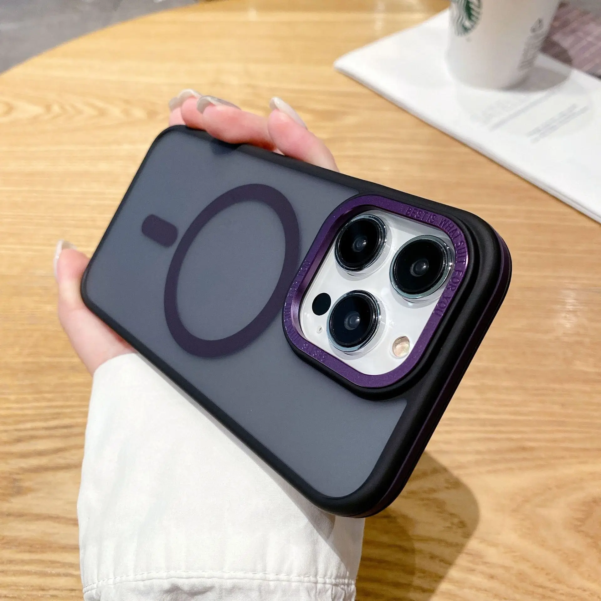 For iPhone 15 Pro Max 14Plus 13Pro Phantom Color Magnetic Phone Case Color Skincare Matte Charging Case