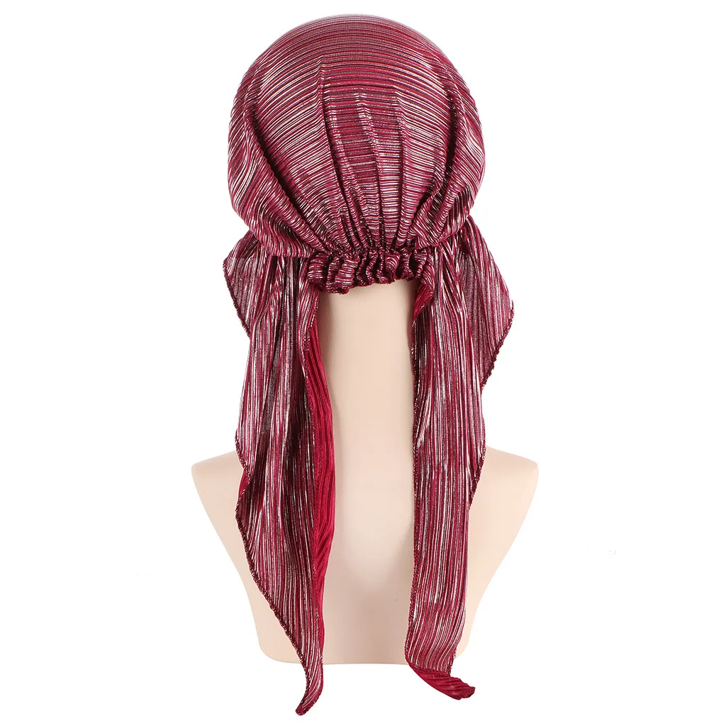 New Hijab Turban Hats for women Pre tied  Headscarf Caps Chemo Beanies Headwear for Cancer 2