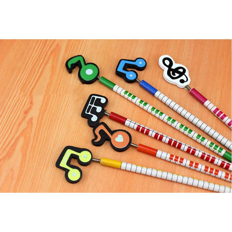 6 Pieces Lytwtw's Musical Music Stationery School Office Supply Student Prize Creative Kawaii Simple Cute Music 2B Pencil 3