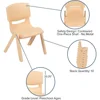 Adjustable Classroom Activity Table with 6 Stackable Chairs, Rectangular Plastic Activity Table for Kids, 24" W x 48" L, Natural 2