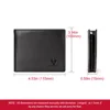 KAVIS 100% Genuine Leather Short Purse Business RFID Protect Credit Card Holder Clutch For Men With Anti-theft Chain Wallet 4