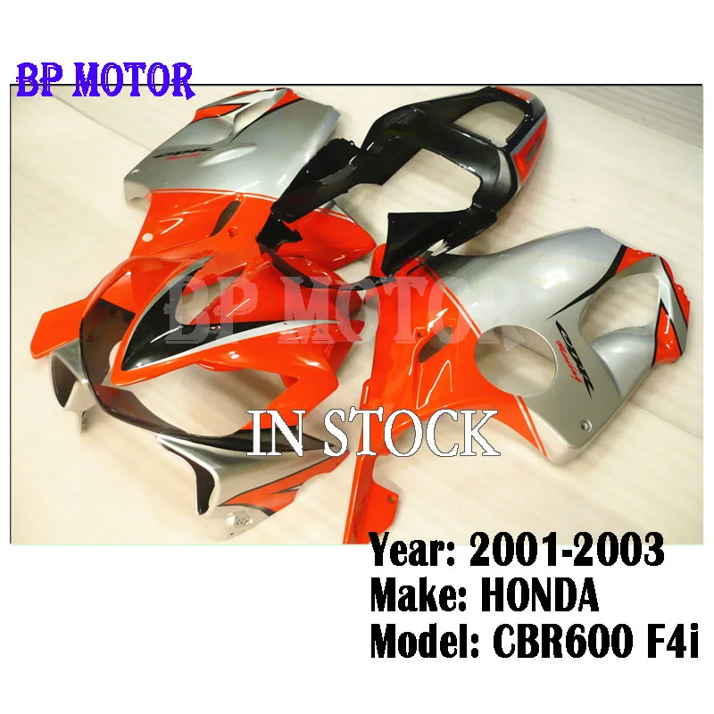 

For HONDA CBR 600 Fairings Kit Fit for F4i 2001 2002 2003 fairings CBR600 2001 2002 2003 ABS Bodywork Fairing Set Orange Silver