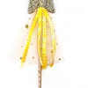 Children Five Point Stars Wand with Tassels Ribbon Halloween Princess Magic Accessory with Glitter Star Great for Themed Parties 5