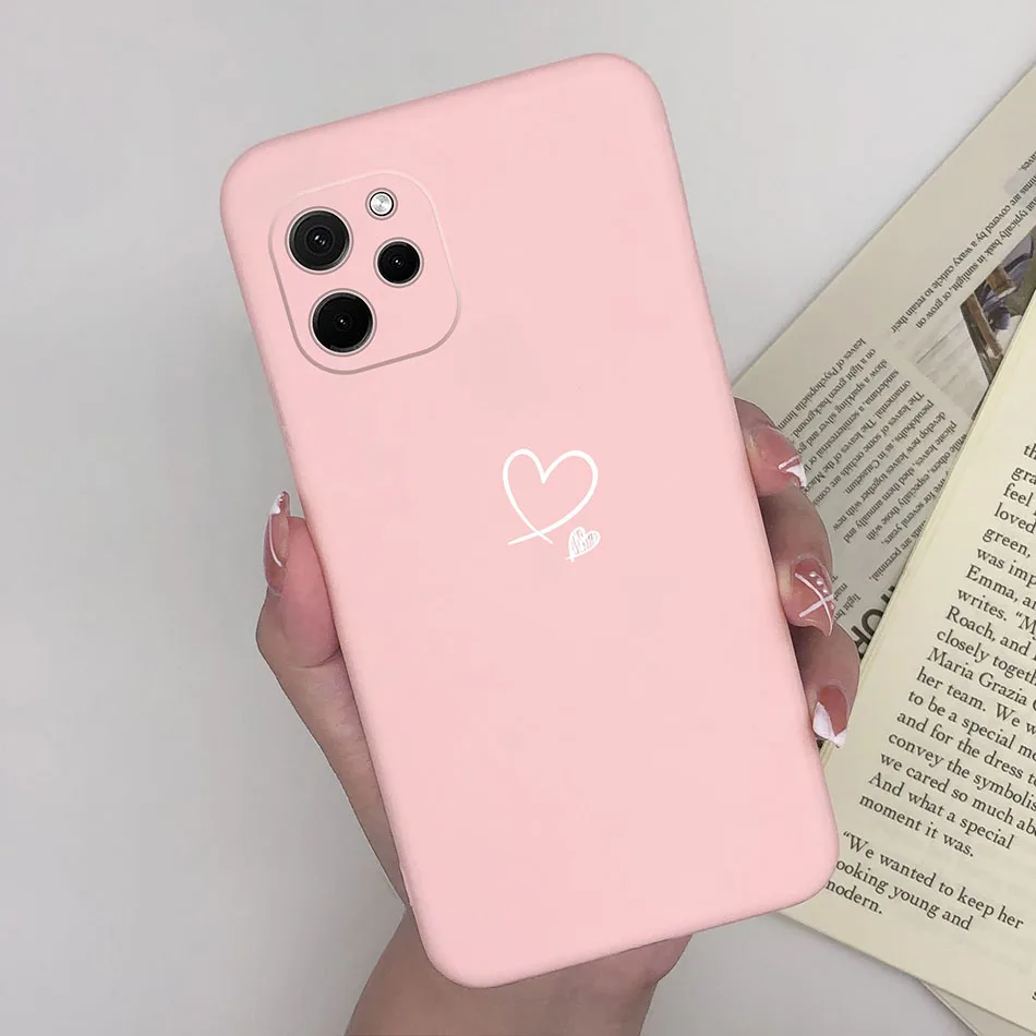 Heart Silicone Matte Shockproof Phone Case - Soft Back Cover, Enhanced Protection