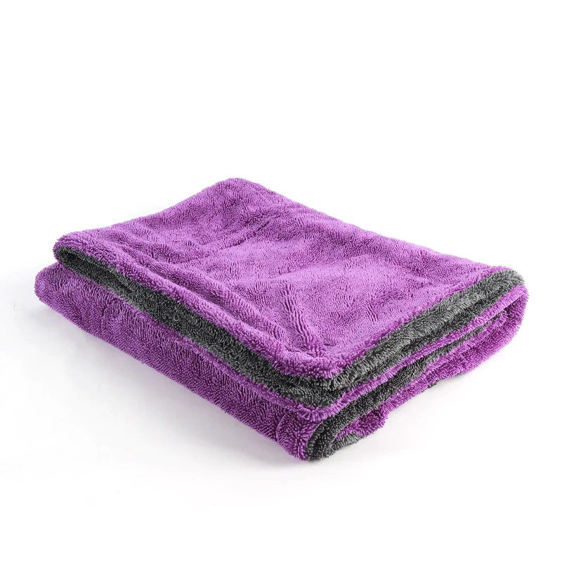 Auto Tiger 1200GSM 50*70/70*90 CM Auto ultra -fine fiber double -layer two -color distorted details Towel towels for car care