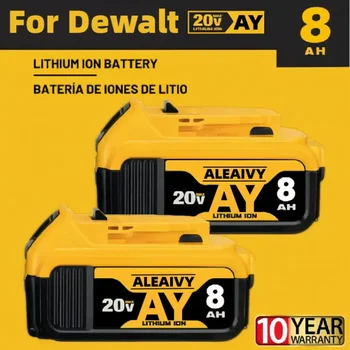 DeWalt 전동 공구 배터리 교체용 리튬 이온 배터리, DCB200, DCB205, DCB201, DCB203, 18V, 20 볼트, 최대 6.0Ah, 8.0Ah