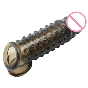 Reusable Penis Extender Cock Rings Delay Ejaculation Penis Condoms Dick Sleeve Silicone Glans Cover Enlargement Sex Toys For Men 1