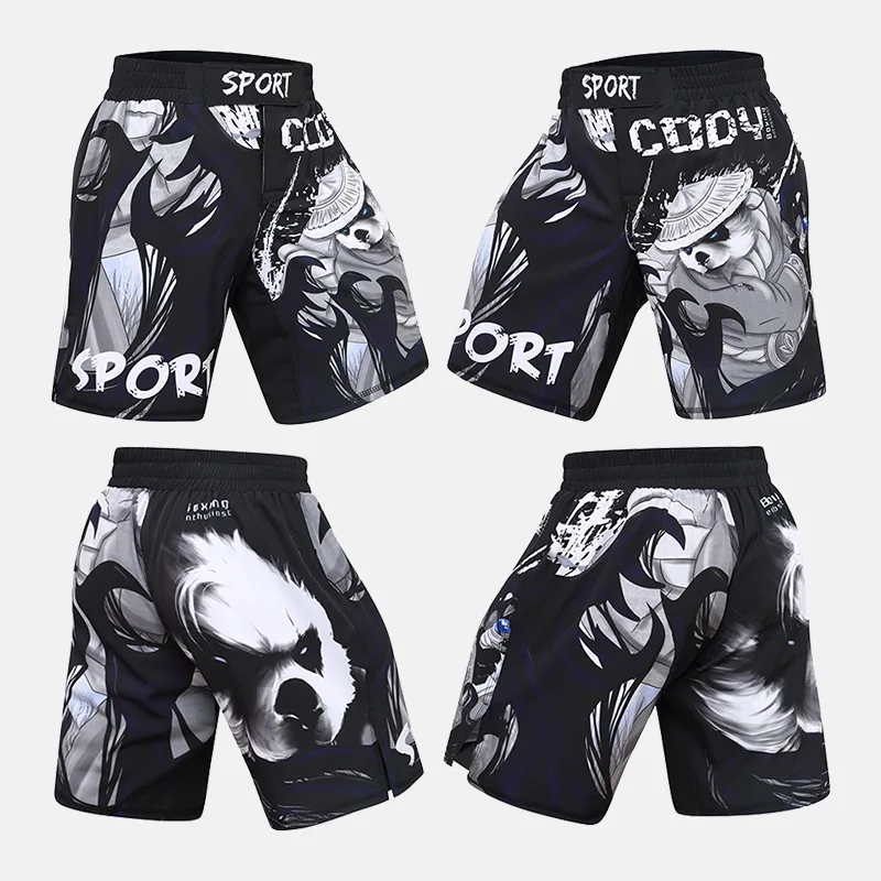 Custom Men No Gi MMA Shorts Jiu Jitsu Fighting Training Shorts For Men Sublimation Elastic waist Grappling Muay Thai  Shorts 3