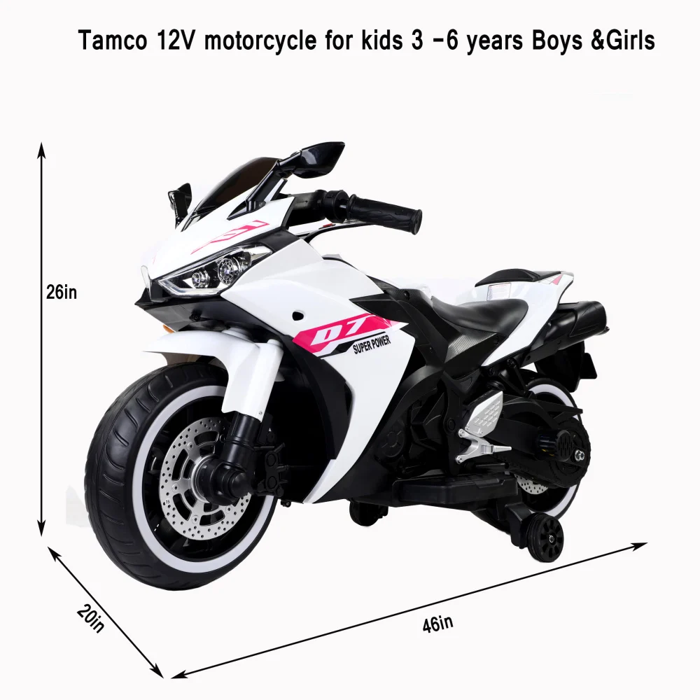 Tamco Electric Motorcycle/ 12V Kids Toys Motorcycle/Kids Electric Car/electric Ride on Toys for 3 4 5 6 Years Boys Girls