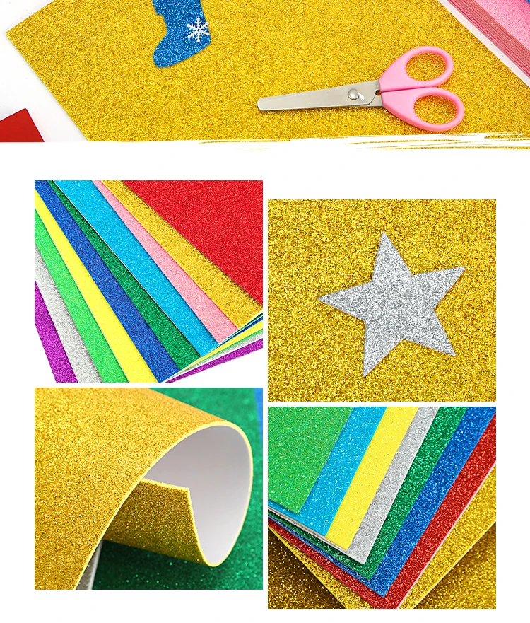 10 Pcs A4 Glitter Foam Papers Cardstock Sponge Foam EVA Paper Pearlescent  Powder Glitter Paper Sheets for Kids DIY Handmade Cra - AliExpress