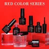 MEET ACROSS 7ml Red Gel Nail Polish Crystal Semi Permanent Soak Off UV Gel Varnish Nail Art Manicure Base Matte Top Coat Vernis 5